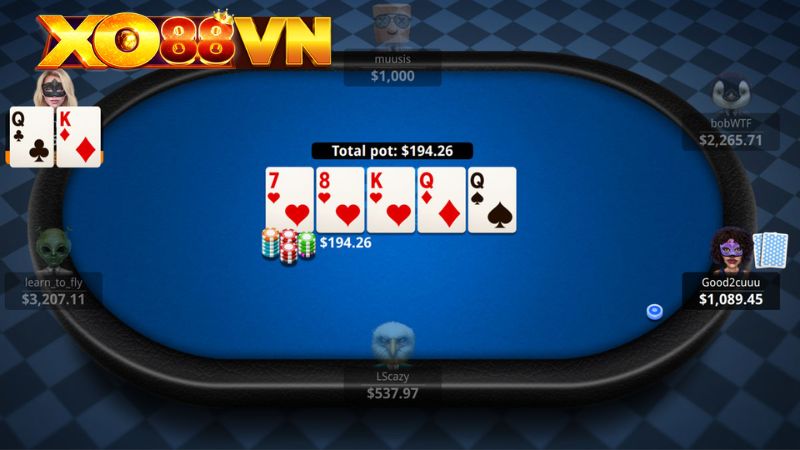 Hành động cược trong game Poker 